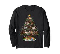 Horse Christmas Tree Lights Decor Funny Horse Riding Xmas Long Sleeve T-Shirt