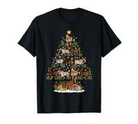 Horse Christmas Tree Lights Decor Funny Horse Riding Xmas T-Shirt