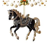 Horse Christmas Tree Ornament - Acrylic Suncatcher Holiday Decoration, Sparkly Pendant For Tree, Wall, Tabletop, For Women & Girls, 8.2x8cm