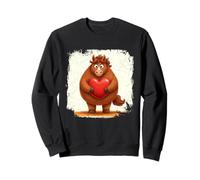 Horse Chubby Holding a Heart Valentines Day Sweatshirt