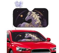Horse Clip Art Car Windshield Sun Shade Personalized Window Sunshades Foldable Sun Heat Uv Rays Visor Protector Car Accessories to Keep Your Vehicle Cool for Universal Cars SUV Truck 55x29.9 Inch