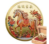 Horse Coin - Blessing Souvenir Coin,2026 Year Of The Horse Souvenir Blessing Keepsake Chinese New Year Luck Collection for Adults Kids Desks Bookcases Home Women Decoration