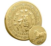 Horse Coin | Year of the HorsSe | Blessing Souvenir | Luck Keepsake | 2026 Chinese New YEear Decoration | Collectible Gift | Home Desk Ornament | Adults Kids Collectors | Festive Celebration
