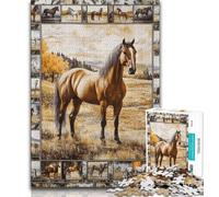 Horse Collage 1000 Piece Jigsaw Puzzle for Adults And Teenagers,Challenging To Complete But Fun And Humorous Unique Home Decor And Gifts (75x50cm)