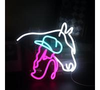 Horse Cowgirl Neon Sign, Horse Woman Neon Light, Lady Horse Led Light, Country Living Led Sign,Cowboy Room Wall Decor,Cowgirl Neon Light sign for Game Room Home Bar Art Wall Decor