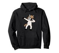 Horse Dabbing Dab Dance Party Pose Cool Long Bob Cut Hair Pullover Hoodie