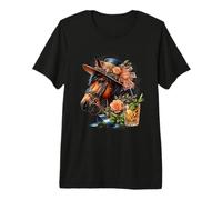 Horse Derby Party Mint Julep Cocktail Floral Hat Racing Premium T-Shirt