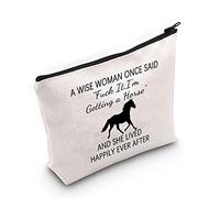 Horse Design Makeup Bag Horse Racing Gift Stable Keeper Gift A Wise Woman Once Said Fuck It,I'm Getting a Horse Cosmetic Bag for Horse Lady (U.Horse)