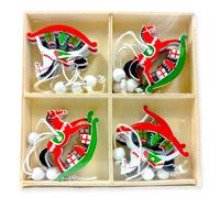 (Horse Design) ProTech Christmas Tree Hanging Decoration, Christmas Party Wooden Pendant, Perfect Christmas Gift, Xmas Theme, 12 Pieces Set