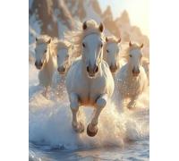 Horse Diamond Art, Animal Diamond Painting 5D DIY Full Square Drill Crystal Art Cross Stitch Kits for Adults Beginner, Dimond Painting Pattern Design for Home Decor, Wall Decor 40 * 55CM -wyl2506D4