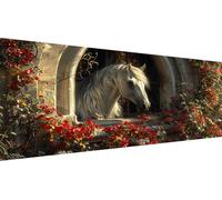 Horse Diamond Art Beautiful Diamond Painting Kits Adults, Full Drill Cross Stitch Kits for Adults, Crystal Art Kit for Home Wall Decor, Creative Hobby Gift & Stress Relief, 100x200cm 40x80 Inch Y1-261