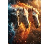 Horse Diamond Art Kits Adults, 5D Diamond Painting Animal, DIY Full Drill Cross Stitch Embroidery Crystal Art Kits, Crafts for Adults, Paintings for Home Wall Decor, Gifts for Women 12x16 inch U-7058
