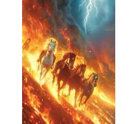Horse Diamond Art Kits Adults, 5D Diamond Painting Flame, DIY Full Drill Cross Stitch Embroidery Crystal Art Kits, Crafts for Adults, Paintings for Home Wall Decor, Gifts for Women 36x48 inch J-3458