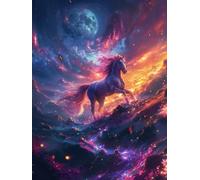 Horse Diamond Art Kits Adults, 5D Diamond Painting Landscape Pattern Design, DIY Full Square Drill Dimond Painting, Crystal Art Kits for Adults Beginner for Home Wall Decor 32x44 Inch -yxy2506J9