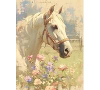 Horse Diamond Art Kits Adults, Animal Diamond Painting for Adults Beginner, DIY 5D Dimond Painting Accessories Full Kits, Square Full Drill Gem Crystal Art Crafts for Home Wall Decor 50x70cm,Model 850