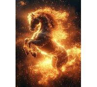 Horse Diamond Art Kits Adults, Diamond Painting Animal Crystal Art Kits for Kids Beginners, 5D Full Drill Square Gem Dots Embroidery Paintings Crafts Picture, Hobbies for Adults Women 30x40cm 8a-7H