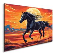 Horse Diamond Art Kits for Adults, Black 5D Diamond Painting Kits, Diamonds Cross Stitch Crystal Craft Paintin Picture Kit Mosaic Kits for Adults Gem Art Paintings Crafts for Home Wall Decor, 50x70CM