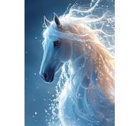 Horse Diamond Art, Pattern Animal Diamond Painting Kits for Adults 5D DIY Full Square Drill Gem Crystal Art Kits Crafts for Adults, Home Bedroom Decor, Room Decor, Gifts for Women 35x50cm -bby2507T8