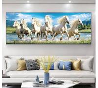 Horse Diamond Painting Kits for Adults, 5D Animal Large Diamond Art Kits Adults, DIY Round Full Drill Gem Art Mosaic Kits for Beginner, Crystal Rhinestone Crafts for Home Wall Decor 80x240cm, Model265