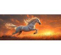 Horse Diamond Painting Kits for Adults, Pattern Sunset Diamond Art 5D DIY Full Round Drill Gem Crystal Art Kits Crafts for Adults for Home Room Decor, Bedroom Decor, Gifts 100*300CM -yym26039M