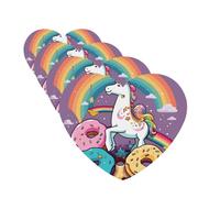 Horse Doughnut Rainbow Car Air Freshener Cards Set of 4 Pieces Long Lasting Hanging Scented Cards Auto Aromatherapy Tablets Personalized Car Fresheners Gifts for Men Women - Lavender Scent