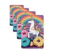 Horse Doughnut Rainbow Car Air Fresheners Cards 4 Pcs Hanging Fragrance Scented Cards Long-Lasting Car Aromatherapy Tablets for Wardrobe Bathroom Car Interior Mirror Pendant Gifts
