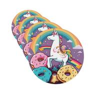 Horse Doughnut Rainbow Car Air Fresheners Cards 4 Pcs Hanging Fragrance Scented Cards Long-Lasting Car Aromatherapy Tablets for Wardrobe Bathroom Car Interior Mirror Pendant Gifts
