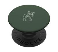 Horse Drawing Minimalist Equestrian Art - Sage Green PopSockets Adhesive PopGrip