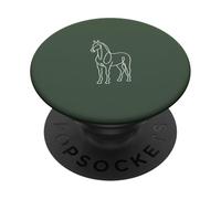 Horse Drawing Minimalist Equestrian Art - Sage Green PopSockets Adhesive PopGrip