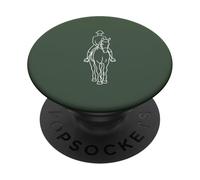 Horse Drawing Minimalist Equestrian Art - Sage Green PopSockets Adhesive PopGrip