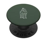 Horse Drawing Minimalist Equestrian Art - Sage Green PopSockets Adhesive PopGrip