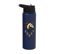 Horse Dreamcatcher Native American Indian Feathers Arts Stainless Steel Insulated Water Bottle