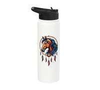 Horse Dreamcatcher Native American Indian Feathers Arts Stainless Steel Insulated Water Bottle