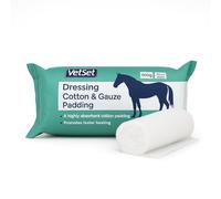 Horse Dressing Cotton & Gauze Padding Roll, 500g | Highly Absorbent Veterinary Wound Dressing for Horses | Low-Adherent, Hospital-Quality Padding for Protection, Insulation & Healing by VetSet