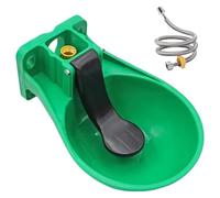 Horse Drinking Bowl with Pressure Tongue + Includes 80 cm Hose and Adapter, Horse Drinker - Automatic Water Release, Cattle Drinking Tray for Cattle Donkeys and Horses, Green