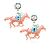 Horse Earrings Funny Kentucky Derby Race Horse Drop Dangle Earrings for Women Western Cute Horse Dangling Earrings Jewelry Gift for Horse Racing Fan, Metal, metal