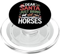 Horse Enthusiast Dear Santa Just Bring Horses Holiday Farm PopSockets PopGrip for MagSafe