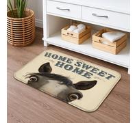 Horse Face Home Sweet Home Quick Dry Bath Mat, Rustic Animal Absorbent Non Slip Shower Mat, Cozy Flannel Washable Bath Rugs for Bathroom Decorative 20x32 Inch