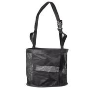 Horse Feed Bag Adjustable Hanging Mesh Pouch for Stable Feeding | Black Polyester Nylon Build, Urine and Waste Protection, Wear Resistant Ropes, for Feeding Animals