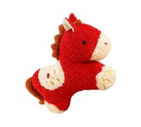 Horse Filled Cushion - Plush 50cm Tall | Moon Mascot Cushion with Festive Red Design Sofa Display Spring Festival Living Room Office Decor Home Accent
