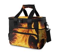 Horse Fire Red Cooler Bag Thermal Insulated Picnic Lunch Bag Box Large Cool Bag for Beach Picnic Camping Travel Men Women