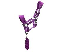 Horse Fleece Headcollar with Leadrope - Equestrian Adjustable Lightweight Padded Soft Halter Comfortable tack Equipment for Pony Full Cob Shetland