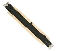 Horse Fleece Lined Padded Girth - Equesterian Saddle Girth Sleeve for Pony with Strong Easy Adjustable Metal Buckles - Suitable for Outdoor Riding and Show Jumping (46", Black/Cream)