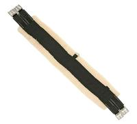 Horse Fleece Lined Padded Girth Synthetic Saddle Jumping Girth Equine Elasticated Ends Soft Faux Fur/Mink/Fleece lined (BLACK CREAM, 50'')