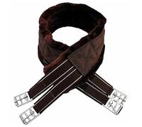 Horse Fleece Lined Padded Girth Synthetic Saddle Jumping Girth Equine Elasticated Ends Soft Faux Fur/Mink/Fleece lined (BROWN, 40'')