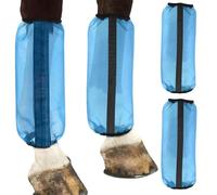 Horse Fly Boots - 40x33cm Pack of 4 Breathable Nylon Mesh Leggings | Footprint Protection Net Wraps Blue Black | UV Resistant Equine Shield | Training in