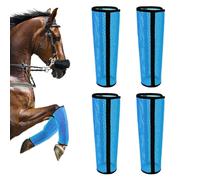 Horse Fly Boots - Adjustable 4 Pack Mesh Leg Wrap Guards Lightweight Breathable Protection Cover Durable Stable Gear | Anti Fly Protective Leg Sleeves For Pasture Riding Training Competition
