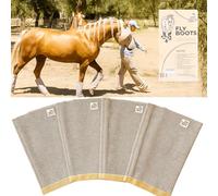 Horse Fly Boots, Medium-Size, Breathable Plastic Mesh, Fly Leggings for Horses, Set of 4 Loose Fitting Boots