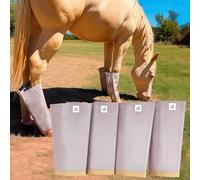 Horse Fly Boots, Medium-Size, Breathable Plastic Mesh, Fly Leggings for Horses, Set of 4 Loose Fitting Boots