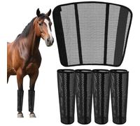 Horse Fly Boots Set for 4 Pairs-Innovative curved edge design, anti-sagging support, breathable mesh leg protection that reduces stamping and fatigue, with a comfortable fit for medium to large horses